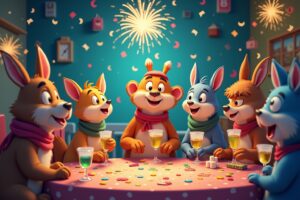 13 Silvester Tiere lustige Szenen